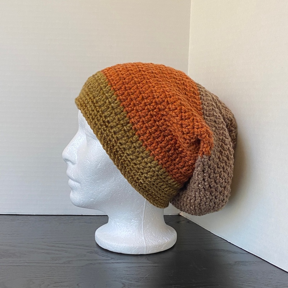Multicolored Crochet Slouchy Beanie Tam - Picture 2 of 7